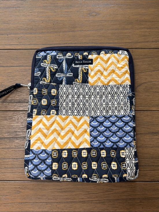 Bella Taylor Accessories - Bella Taylor Navy, Yellow & Light Blue Quilted Tablet Sleeve